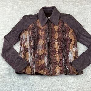 Fe Zandi Beverly Hills Snakeskin python zip up jacket, size 6